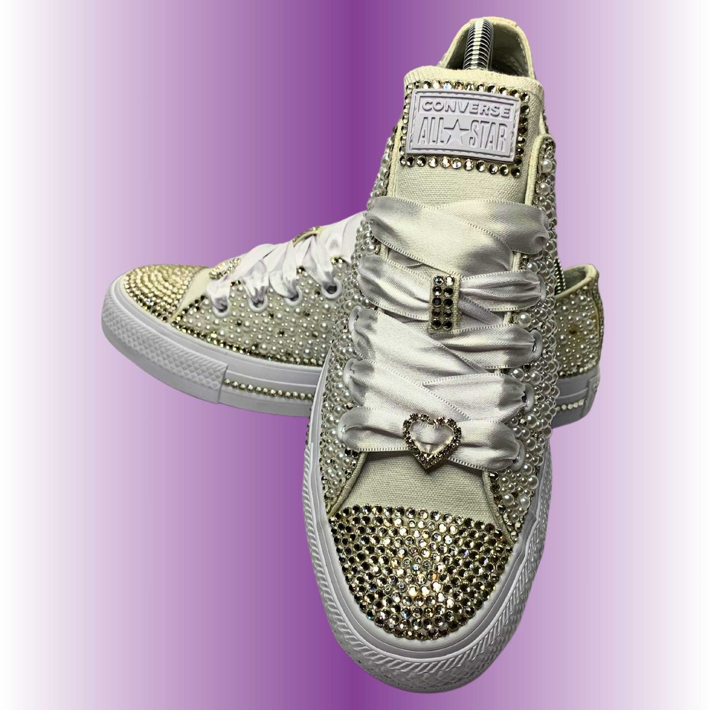 Pearl & Rhinestone Low Top Converse